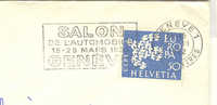 Genève 1953 - Flamme Salon De L'automobile Auto - Lettre Entière - Postage Meters