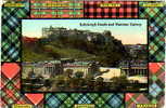 Various TARTANS  Surround Edinburgh Castle & National Gallery - EDINBURGH - Scotland - Midlothian/ Edinburgh