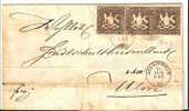 Wtb021/  WÜRTTEMBERG - Bönningheim 1862. Mi. 16 Ay (3x) Gute Zähnung - Lettres & Documents