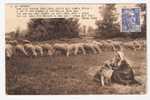 " AU BERRY "; Chanson Poème De Hésus Grué ; Bergère Avec Son Chien Et Moutons;Postée De ST-BENOIT-du-Sault, Indre,1949 - Centre-Val De Loire