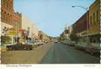 Ellensburg WA Chrome Street Scene, Florist Bank 1970s Vintage Autos On Postcard - Andere & Zonder Classificatie