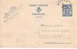 Entier 123 I Obl Manage - Tarjetas 1934-1951