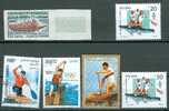 CANOE: Lot N°05 De 6 Timbres, Sénégal (non Dentelé) - Pologne- Cambodge - Ajman - Kanu