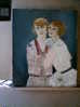 - DEUX JEUNES FEMMES . HUILE SUR TOILE DES ANNEES 1920 , NON SIGNEE - Oils