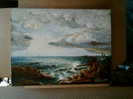 - BORD DE MER AVEC DES ROCHERS ET UN CHATEAU . HUILE SUR TOILE SIGNEE COMMET - Oils