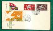 ESPAÑA - 1961 SOBRE FIRST DAY COVER With FLAGS - 1961