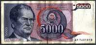 Yougoslavie Billet 5000 Dinars 01/05/1985 - Yugoslavia