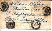 Rl150/ - RUSSLAND -  Mischfrankatur, 3 Farben 1866, Nach Baden Baden - Covers & Documents