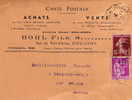80  DOULLENS    Carte  Lettre Année1937 Des Ets  BOHL FILS,Successeur De BOHL  MORIN  Rue Du Pont D'Arras,Doullens - Doullens