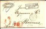 Rl155/- RUSSLAND - Warschau-Bordeaux, Franco 1852 - Briefe U. Dokumente