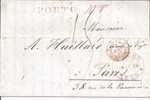 Rl157/- RUSSLAND -  Moskau-Paris Unfrei, 1850, Porto 10 Kp. - Briefe U. Dokumente