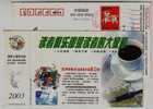 Coffee Cup,pen,China 2003 Shaoxing Daily News Readers Club Advertising Pre-stamped Card - Hôtellerie - Horeca