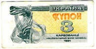 Ukraine Billet 3 Karbovantsiv 1991 Ttb - Oekraïne