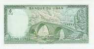 Liban Billet 5 Livres 1986 NEUF - Libanon