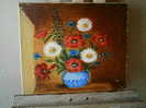 - FLEURS DES CHAMPS DANS UN VASE . HUILE SUR TOILE NON SIGNEE - Oils