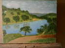 - ETANG AU CREUX DE COLLINES . HUILE SUR TOILE NON SIGNEE - Oelbilder