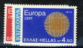 GREECE MNH** 1040/42 EUROPA 1970 - 1970