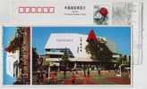 Basketball Playground,badminton Court,China 2002 Hunan No.1 High School Advertising Postal Stationery Card - Bádminton