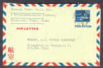 Japan Airmail Postal Stationery Ganzsache Air Letter 62 Yen Aerogramme 1949 To Sweden Wiegand 3. Used - Aerograms