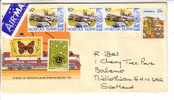 GOOD AUSTRALIA Postal Cover With Original Stamp To GB - With Norfolk Stamps-nice Stamped: Lions; Aviation; Butterfly - Storia Postale
