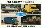 1981 Chevy Truck Advertisement Postcard, Van, Commercial Trucks - Camion, Tir