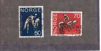 Norway - Norge - Central School For Gymnastics, Oslo, Centenary - Scott # 566-567 - Oblitérés