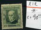 Tchéco 212* Avec Charnière + Mit Falz +  Hinged  VIII  CONGRES  1926  +  Cote 90 Euros - Ungebraucht