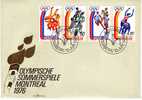 Montréal 1976 FDC Avec Timbres Stylisés / Liechtenstein 589-592, Mi 651-654 - Verano 1976: Montréal