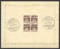 Denmark 4-Block Official K.P.K. Stamp Exhibition Special Cancel Cover 1937 - Brieven En Documenten