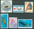 PLONGEON : Lot N°02 De 6 Timbres Différents :  Dominique - USA - Afghanistan - Bulgarie - Monaco - DDR - Plongeon