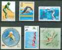 NATATION : Lot N°08 De 6 Timbres Différents Hongrie - Viet Nam - Espagne - USA - Cuba - Dominique - Zwemmen