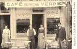 CPA. REPRO.  CAFE RAYMOND VERRIER. TROUVILLE SUR MER 42 QUAI TOSTAIN. - Cafes