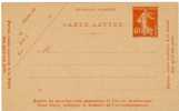 FRANCE - ENTIERS POSTAUX - CARTE LETTRE SEMEUSE CAMEE 40c NON PERFOREE DATE 620 - Tarjetas Cartas