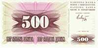 500 Dinara, 1992 Bosnia Herzegovina Currency Banknote, Krause #14a, Uncirculated - Bosnien-Herzegowina