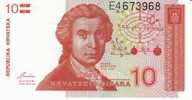 10 Dinara, 1991 Croatia Currency Banknote, Krause #18a, Uncirculated - Croacia