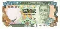 20 Kwacha, Zambia C1989-91 Currency Banknote, Krause #32b - Zambia