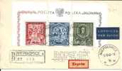 Pol109- POLEN - B.I.E. 1946, Express Einschreiben Nach USA - Covers & Documents