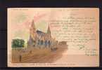 78 POISSY Eglise, Litho, Pub Tramway De Paris Arc De Triomphe à St Germain, Ed Champagne Lemercier, 1913, Dos 1900 - Poissy