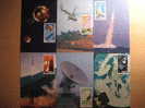 CHINA Astrofilatelia Space Helicoptero Helicopter Cohete Rocket Satelite Satellite 6 Tarjetas MAXIMAS MAXIMUN Cards 1986 - Azië