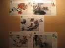 CHINA Pajaros Birds Fauna Flora 5 Tarjetas MAXIMAS MAXIMUN Cards 1982 - Collections, Lots & Séries