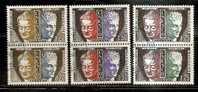 FRANCE - SERVICE 1960-65   Service De L´UNESCO - Yvert # 22-23-25 - VF CTO USED In Vertical Pairs- Blue Cancel - Used