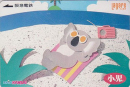 Carte Prépayée JAPON - Peinture COMICS - ANIMAL - KOALA à La Sieste Plage Radio Beach - JAPAN Prepaid Lagare Card - 143 - Comics