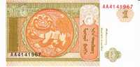 1 Tugrik Mongolia 1993 Currency Banknote, Uncirculated, Krause #52 - Mongolie