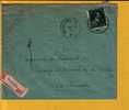 696 Op Aangetekende Brief Met Stempel NIVELLES   (VK) - 1936-1957 Collo Aperto