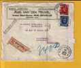 247+257op Aangetekende Brief Met Stempel SCHAERBEEK 4 - 1922-1927 Houyoux