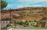 Moab Utah 1950s Vintage Chrome Postcard Street Scene, Chevron Gas Station, Autos And Trucks - Autres & Non Classés