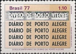 BRAZIL - 150 YEARS OF "DIÁRIO DE PORTO ALEGRE", NEWSPAPER 1977 - MNH - Neufs