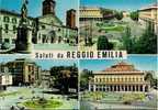 REGGIO EMILIA / 4 VEDUTE / COLORI VIAGGIATA  1967 / ANIMATA E VETTURE DI EPOCA. - Reggio Emilia