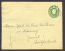 Great Britain Postal Stationery Envelope Cover 1½ P. Green George VI Cancel F.S. In Triangel To Switzerland - Interi Postali