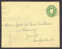 Great Britain Postal Stationery Envelope Cover 1½ P. Green George VI Cancel F.S. In Triangel To Switzerland - Postwaardestukken